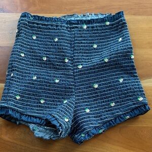Urban Outfitters Navy High Waist Shorts with Floral Accents